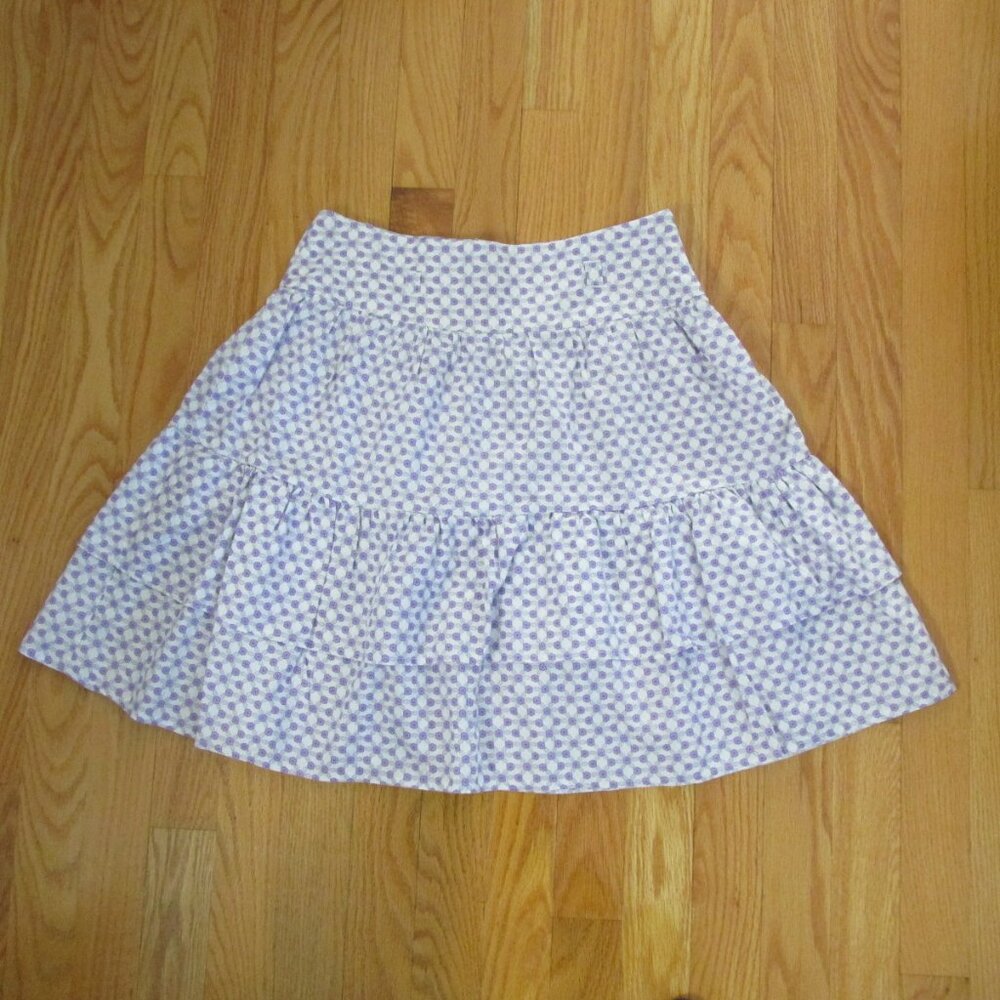 ROUTE 66 JUNIOR'S GIRL'S SIZE 12 SKIRT LAVENDER GRAY FLOWER TIERED RUFFLE